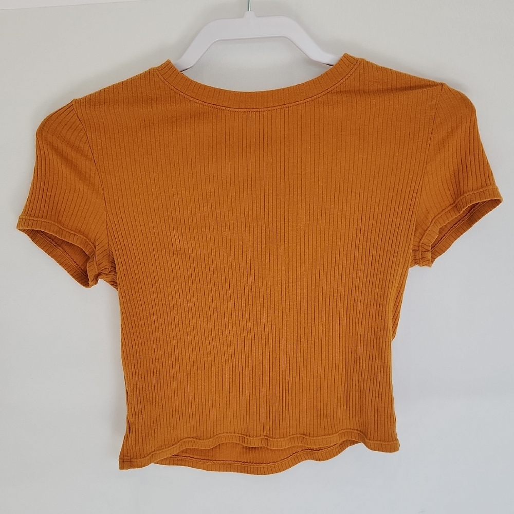 H&M Ribbed Amber Crop Top